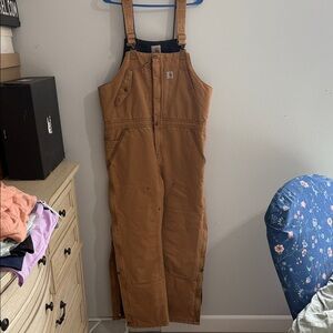 Carhartt Women's brown overalls insulated